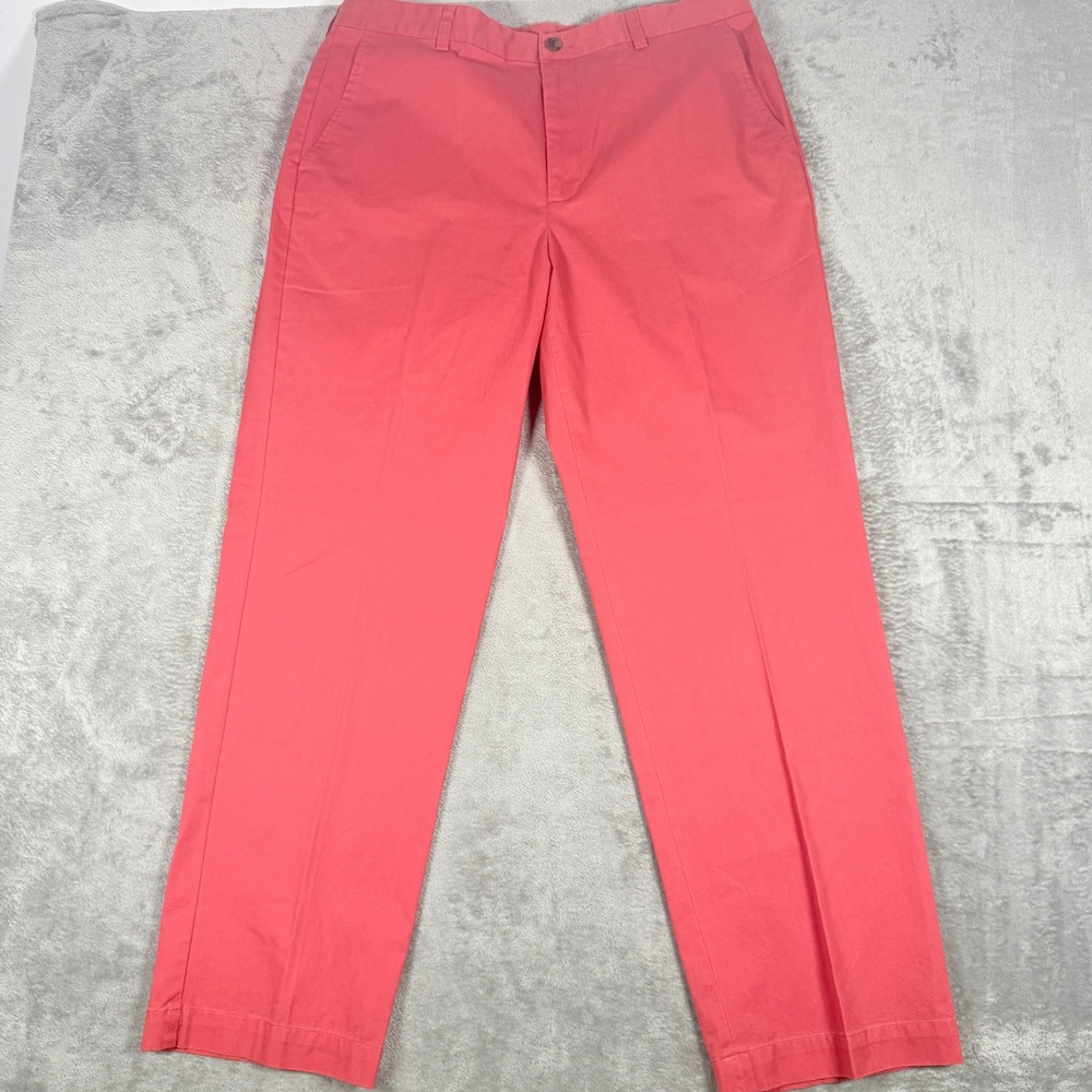 Brooks Brothers Mens 38x32 Chino Pants Coral Pink 346 Cotton Straight Leg